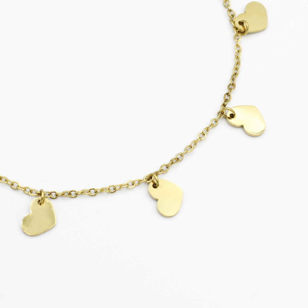 Molly Heart Disc Fashion Bracelet slim heart pendant