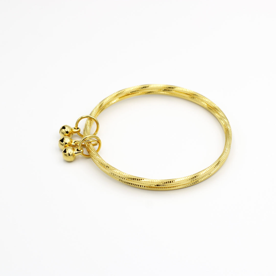 Molly Triple Bangle Fashion Bracelet with bells pendant