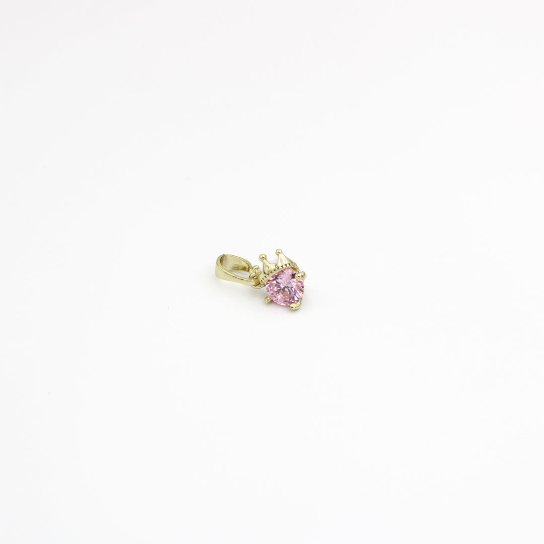 Molly Blush Pink Gem Jewelry Pendant with Crown Style