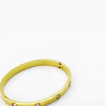 Load image into Gallery viewer, Molly C Bangle embeded gold with crystal Fashion Bracelet women
