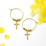 Load image into Gallery viewer, Molly Cross Hoop Fashion Earring