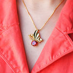 Load image into Gallery viewer, Unique Molly Butterfly with Red Crystal Fashion Pendant for women