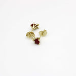 Load image into Gallery viewer, Molly Red Gem Fashion Jewelry Earrings with a crown at the top of the gem
