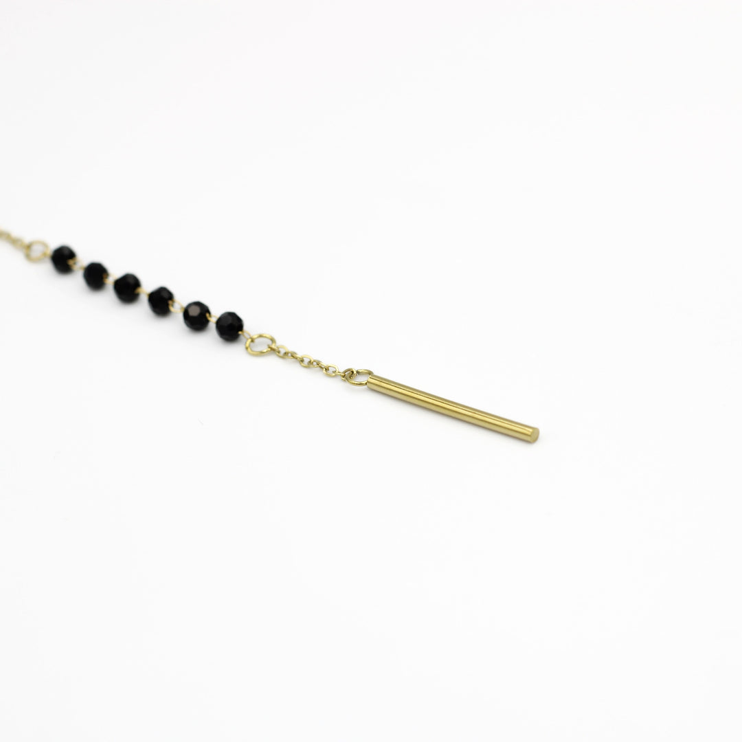 Molly Half Chain Black Crystal Beads Fashion Necklace