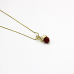 Load image into Gallery viewer, Molly Red Gem Fashion Jewelry Necklace with a crown at the top of the gem
