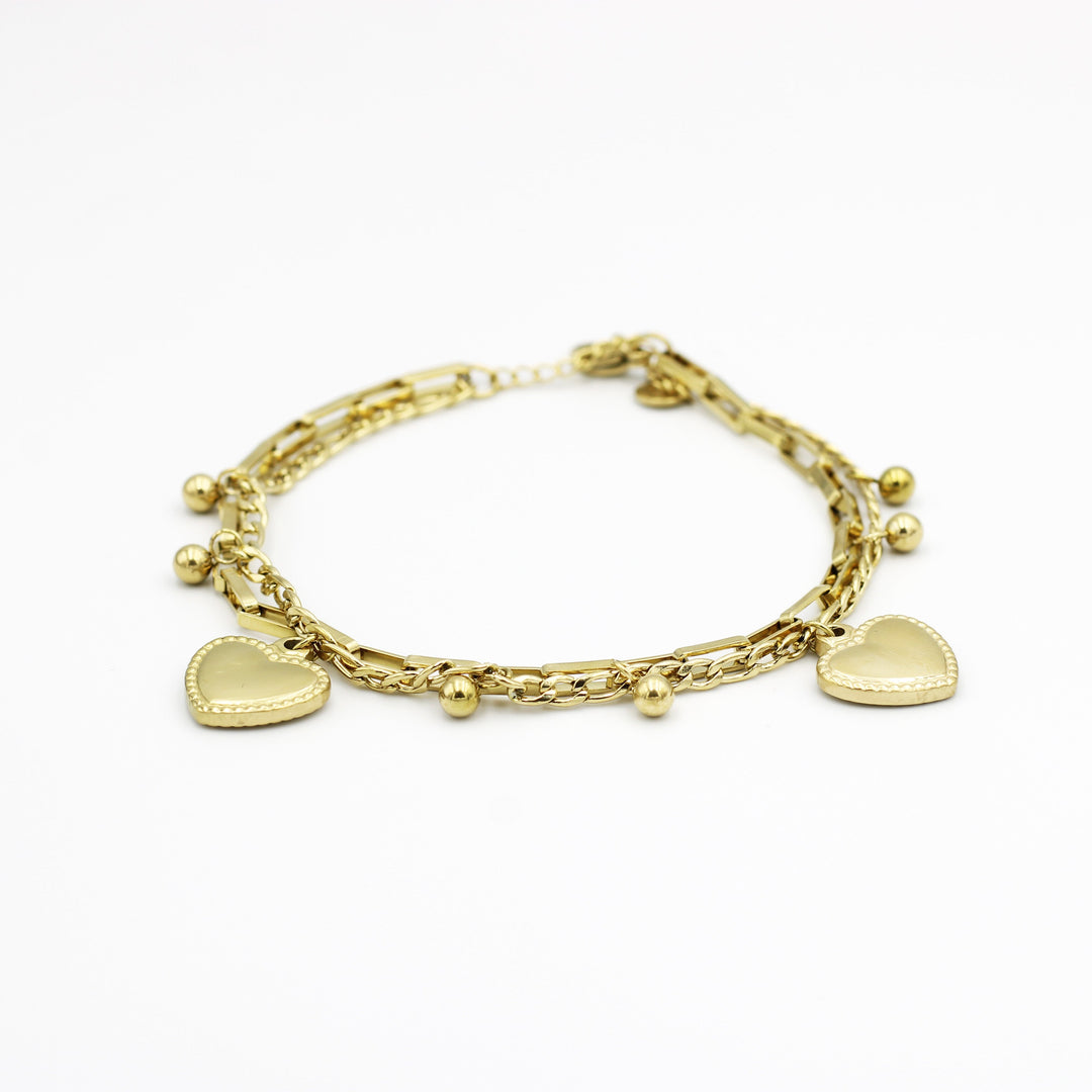 Molly Layered Heart Fashion Bracelet - Molly Jewelries Your everyday jewelry