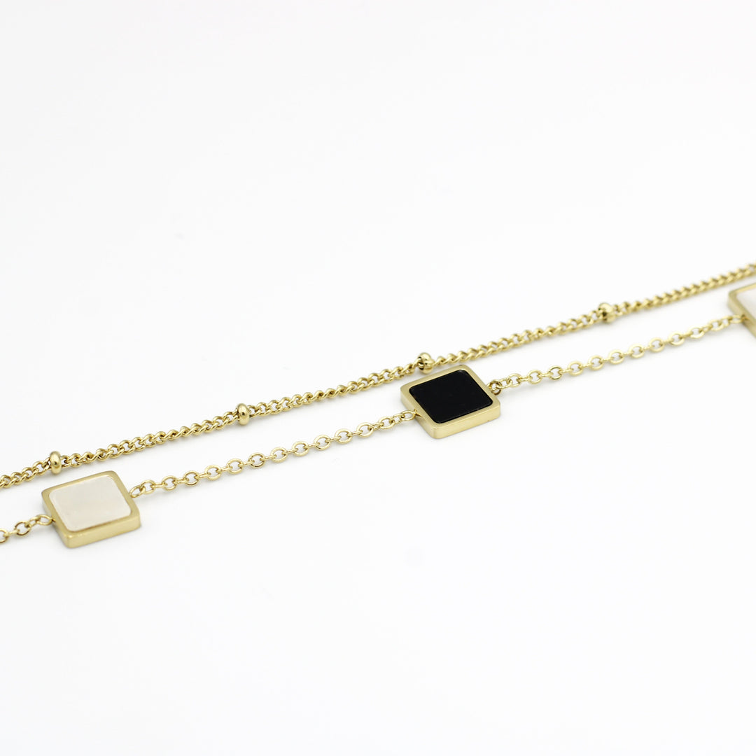 Molly Triple Flat Square Fashion Bracelet