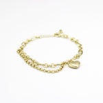 Load image into Gallery viewer, Molly Half-Layered Fashion Bracelet with heart pendant
