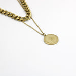 Load image into Gallery viewer, Molly Double Layer Chain with Elizabeth II Pendant Fashion Necklace
