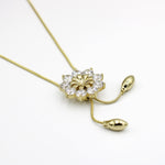 Load image into Gallery viewer, Molly Crystal Attached Floral Pendant Fashion Necklace
