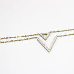 Load image into Gallery viewer, Molly Double Layered V Triangle Fashion Necklace embeded with crystals
