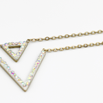 Load image into Gallery viewer, Molly Double Layered V Triangle Fashion Necklace embeded with crystals
