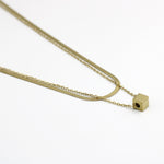 Load image into Gallery viewer, Molly Double Layered Chain with Box Pendant Fashion Necklace
