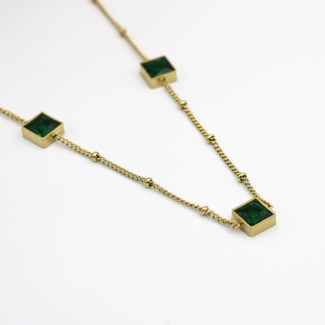 Molly Square Emerald Shape Fashion Necklace