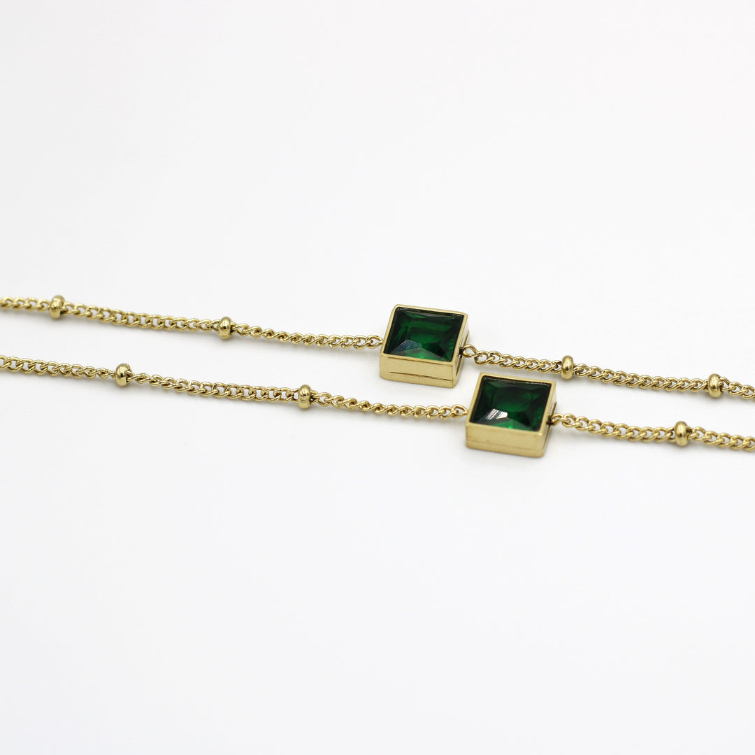 Molly Square Emerald Shape Fashion Necklace