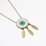 Load image into Gallery viewer, Molly Feathered Evil Eye Fashion Necklace
