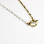 Load image into Gallery viewer, Molly Half Pearl Half Chain Fashion Necklace
