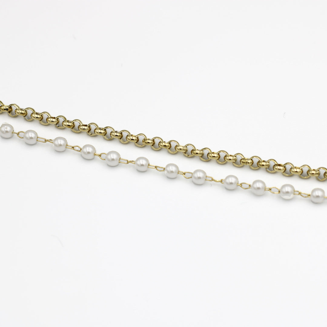 Molly Half Pearl Half Chain Fashion Necklace