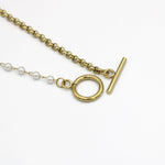 Load image into Gallery viewer, Molly Half Pearl Half Chain Fashion Necklace
