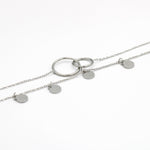 Load image into Gallery viewer, Molly Double Layered Small Disc Silver Color Fashion Necklace
