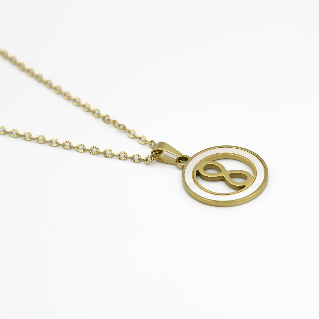 Molly Round Infinity Fashion Necklace with circle shape pendant