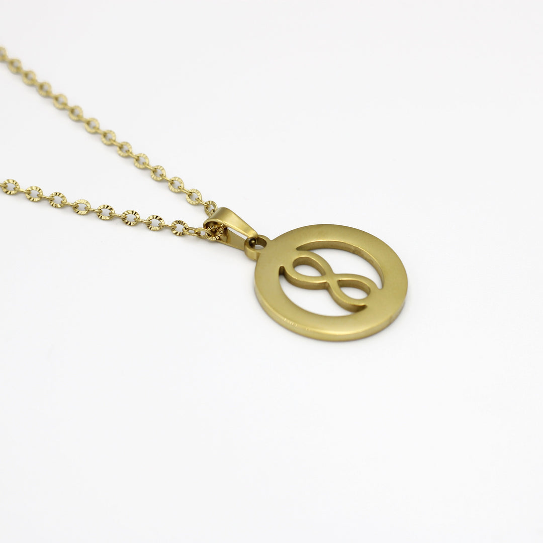 Molly Round Infinity Fashion Necklace with circle shape pendant