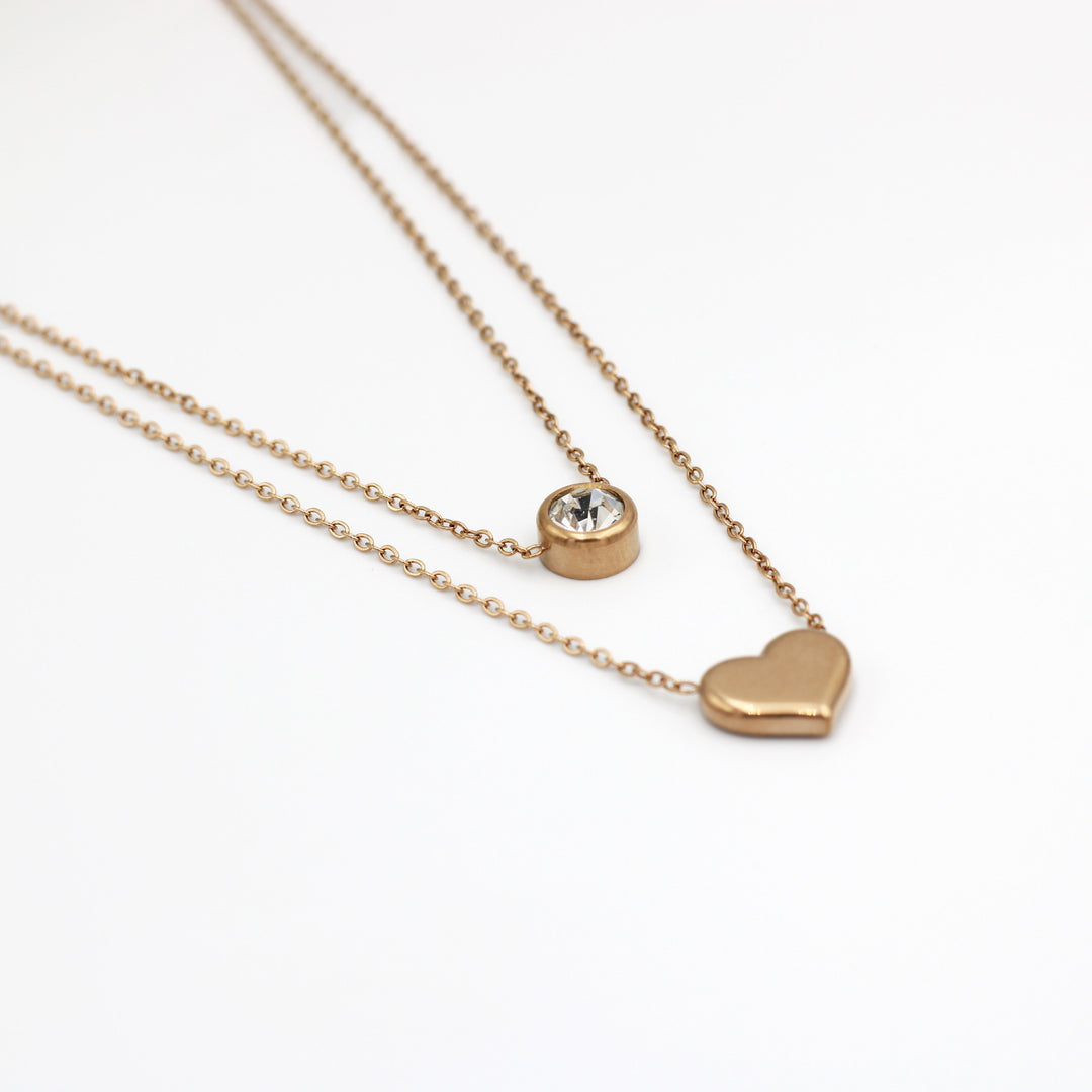 Molly Rose Gold Circle and Heart Fashion Necklace