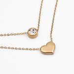 Load image into Gallery viewer, Molly Rose Gold Circle and Heart Fashion Necklace
