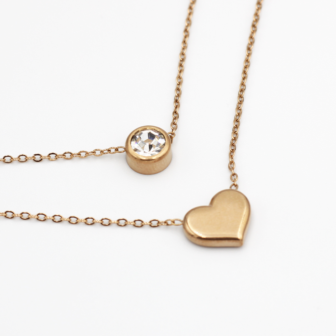 Molly Rose Gold Circle and Heart Fashion Necklace