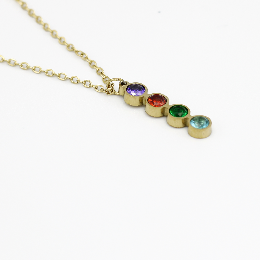 Molly Multi Color Round Pendant Fashion Necklace