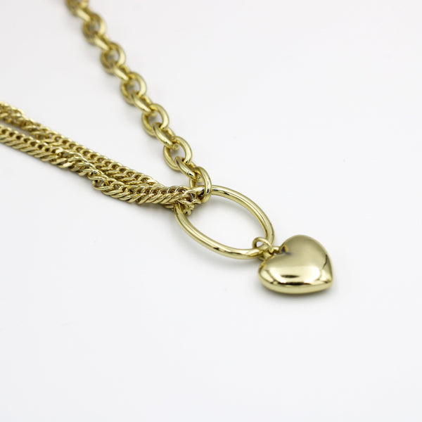 Molly Half Layered Chain with Heart Pendant Fashion Necklace