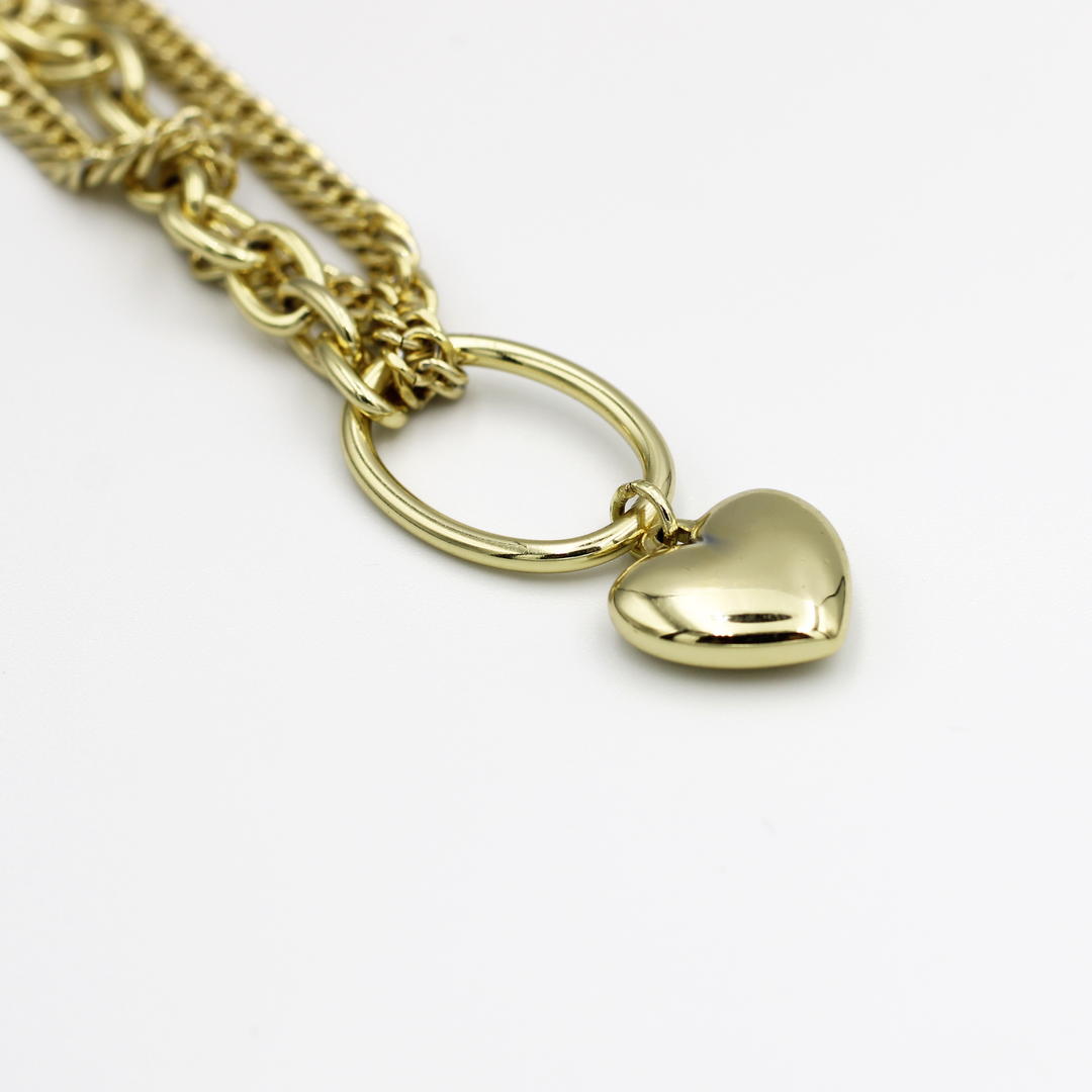 Molly Half Layered Chain with Heart Pendant Fashion Necklace