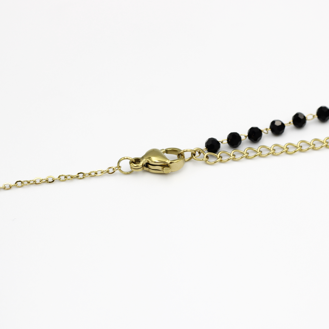 Molly Half Chain Black Crystal Beads Fashion Necklace