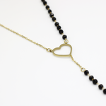 Load image into Gallery viewer, Molly Half Chain Black Crystal Beads Fashion Necklace
