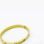 Load image into Gallery viewer, Molly C Bangle embeded gold with crystal Fashion Bracelet women
