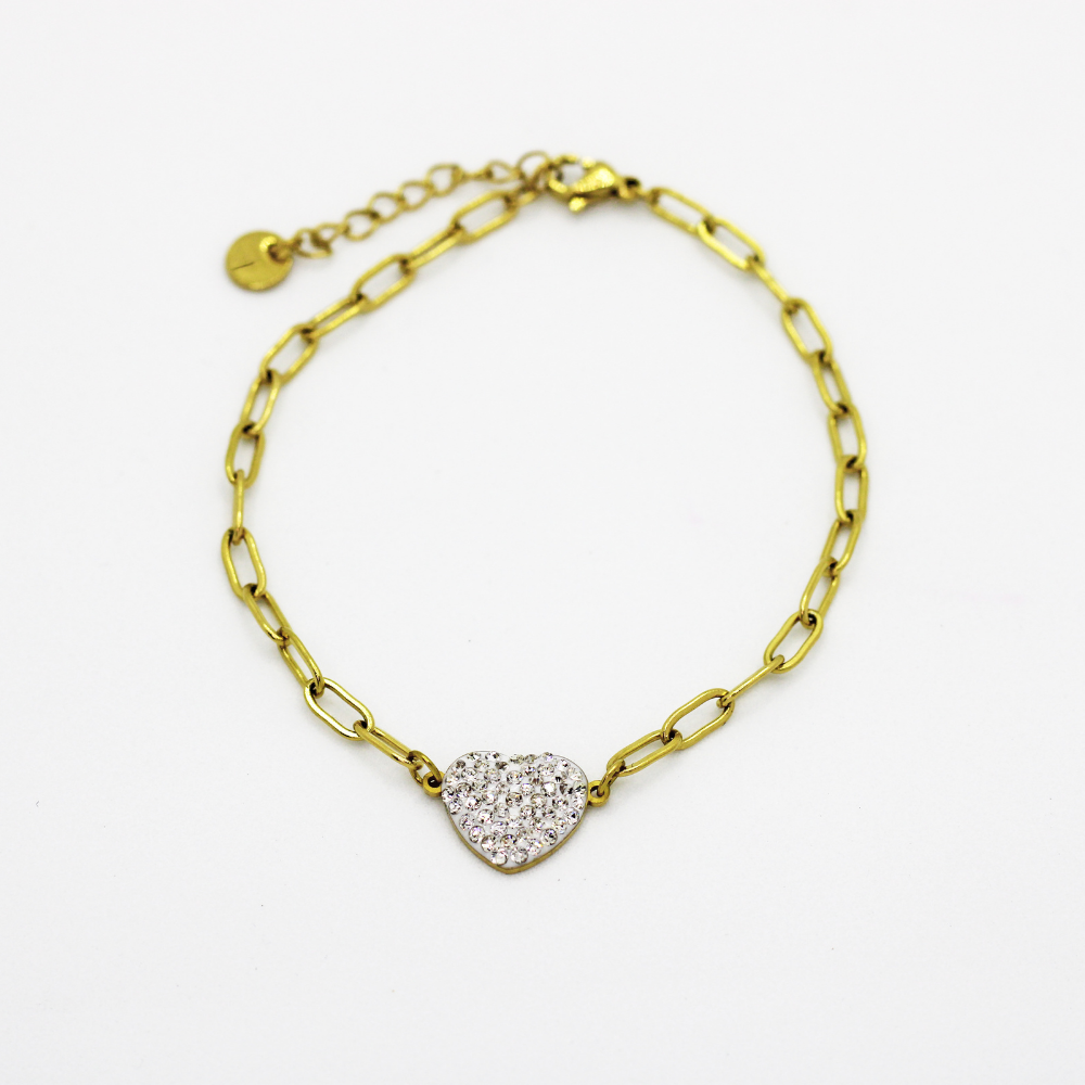 Unique Molly Pure Crystal Heart Chain Fashion Bracelet for women