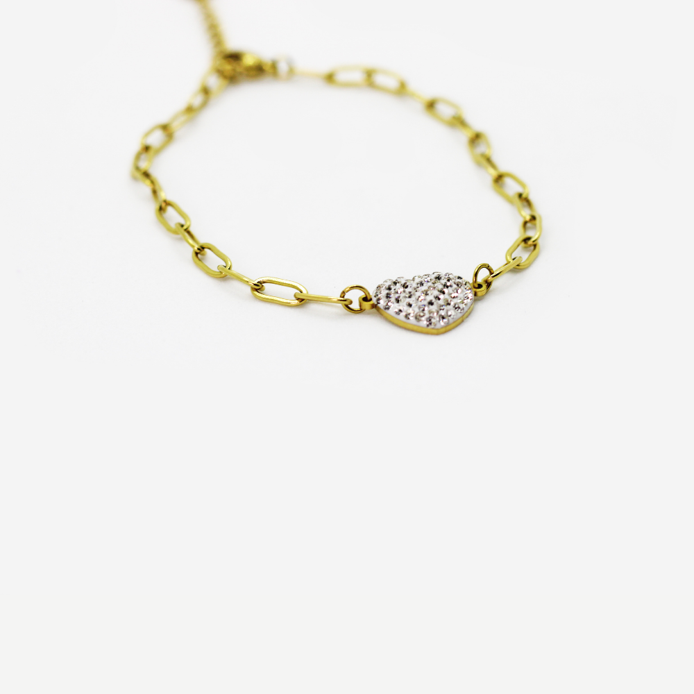 Unique Molly Pure Crystal Heart Chain Fashion Bracelet for women