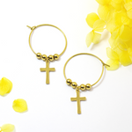 Load image into Gallery viewer, Molly Cross Hoop Fashion Earring
