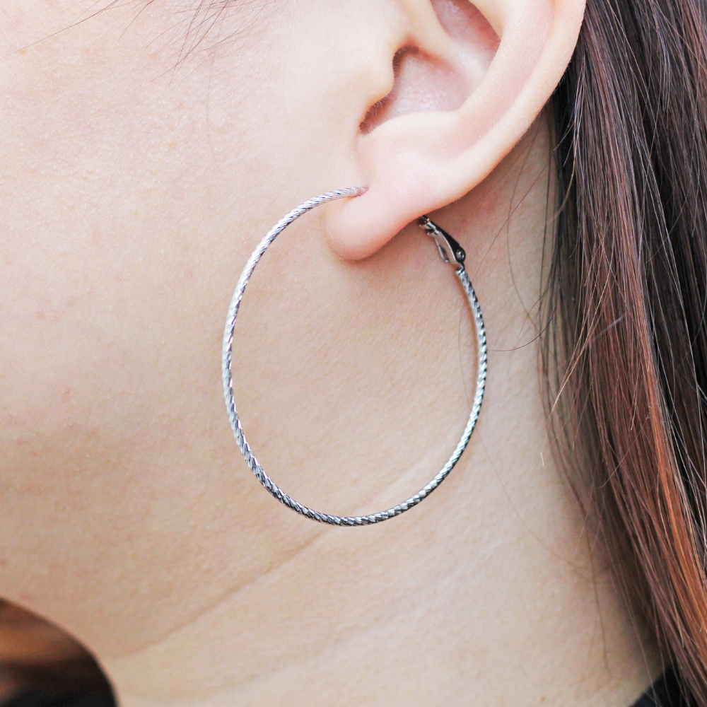 Unique Molly Silver Big Hoop Fashion Earrings for women