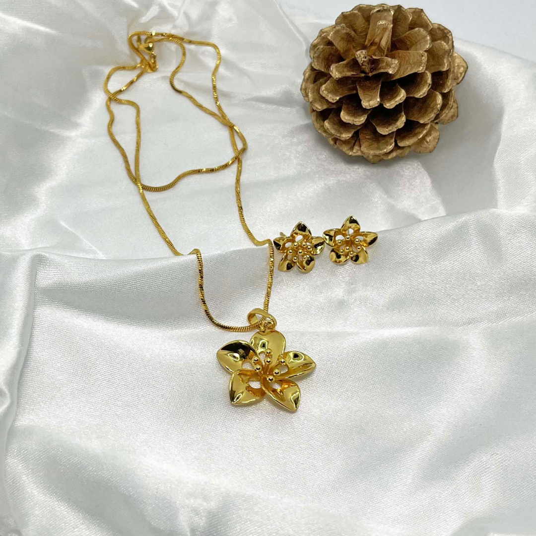 Unique Molly Flower Necklace + Earrings Fashion Jewelry Set for women