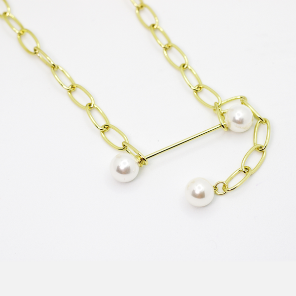 Unique Molly Big Chain with Pearl Fashion Necklace for women