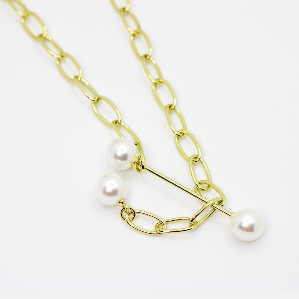 Unique Molly Big Chain with Pearl Fashion Necklace for women