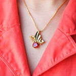 Load image into Gallery viewer, Unique Molly Butterfly with Red Crystal Fashion Pendant for women
